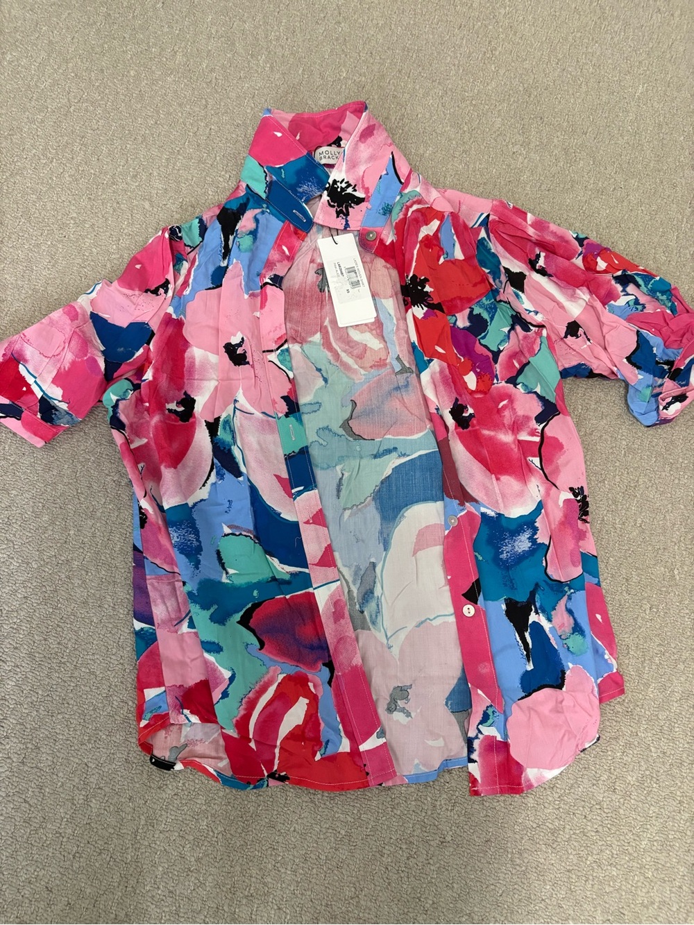 Molly Bracken Pink Multi Floral Button-Down Shirt
